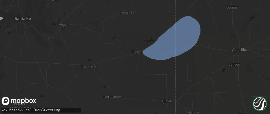 Hail map in Tucumcari, NM on June 26, 2026