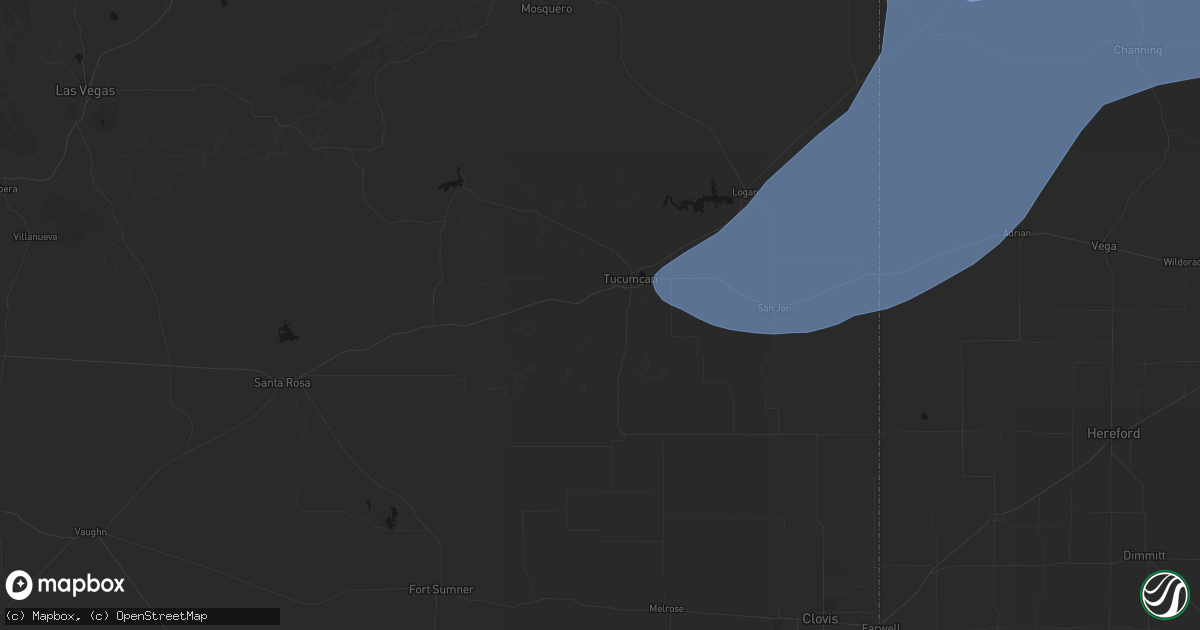 Hail map in Tucumcari, NM on June 26, 2026