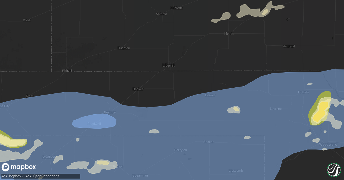 Hail map in Turpin, OK on June 26, 2026