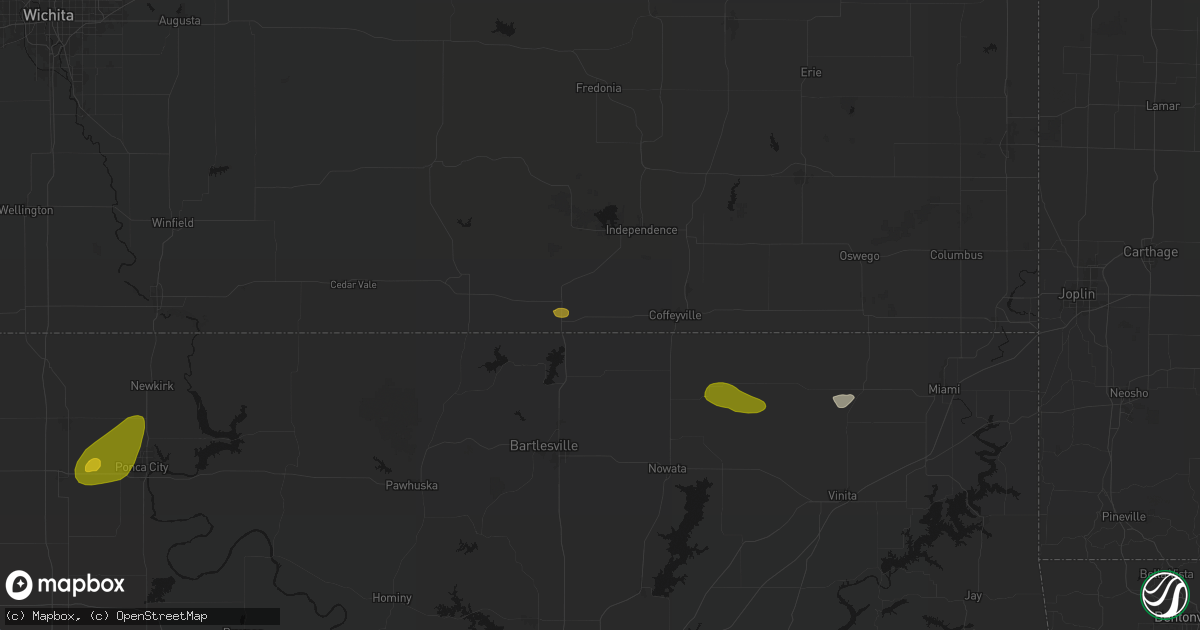 Hail map in Tyro, KS on June 26, 2026