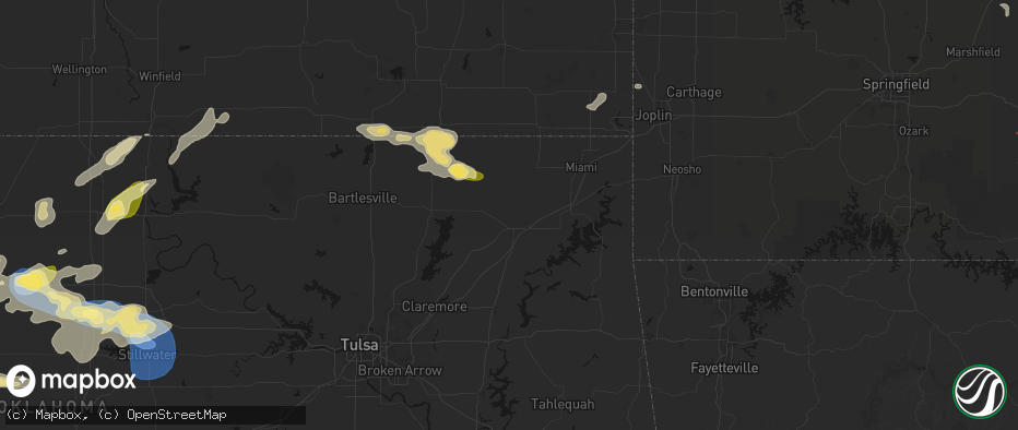 Hail map in Vinita, OK on June 26, 2026