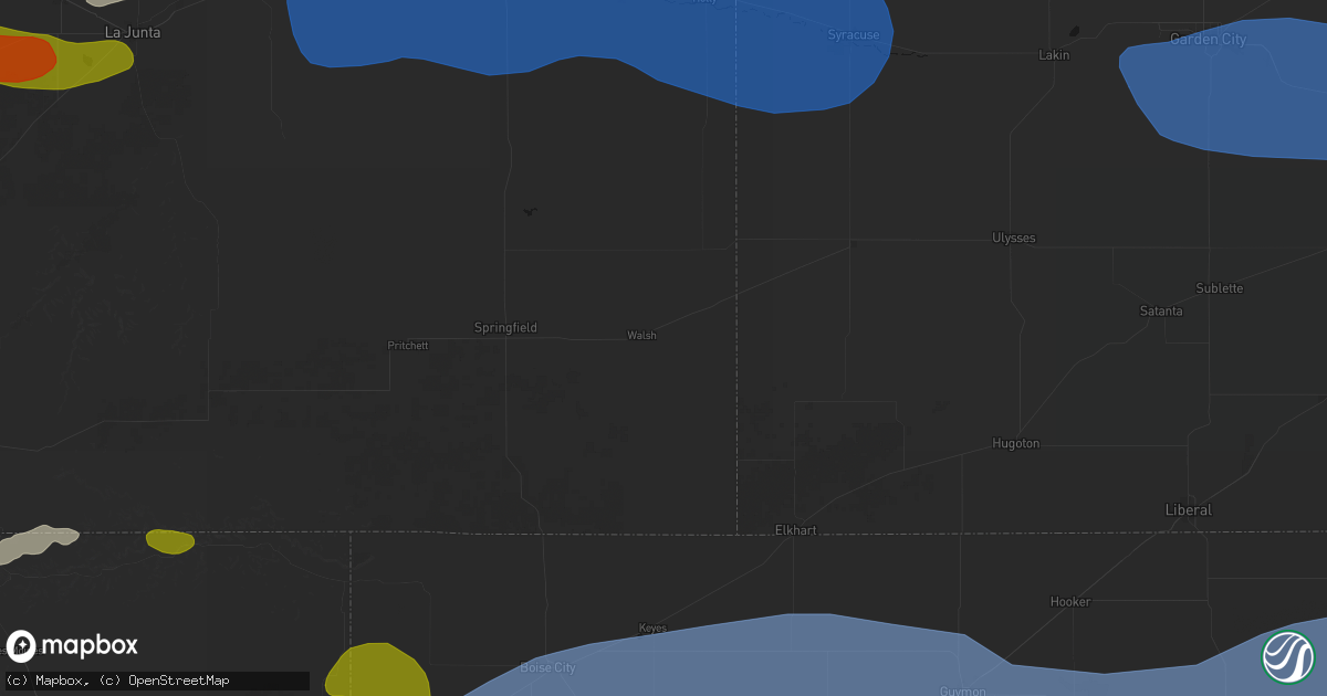 Hail map in Walsh, CO on June 26, 2026
