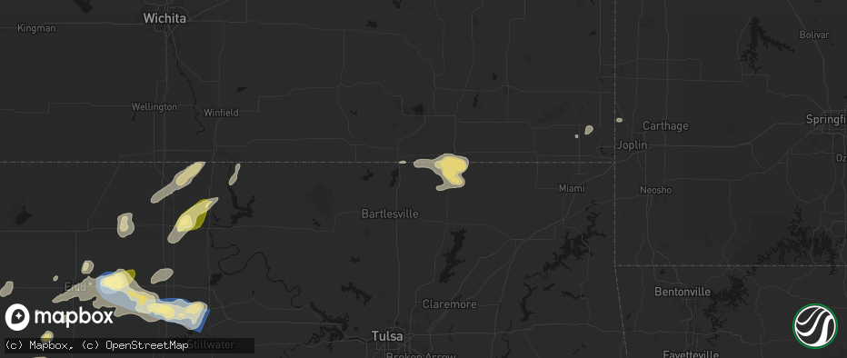 Hail map in Wann, OK on June 26, 2026