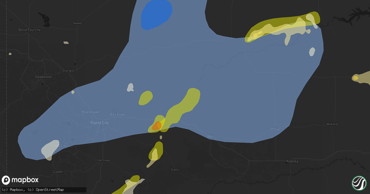 Hail map in Wasta, SD on June 26, 2026