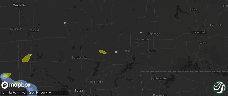 Hail map in Welch, OK on June 26, 2026