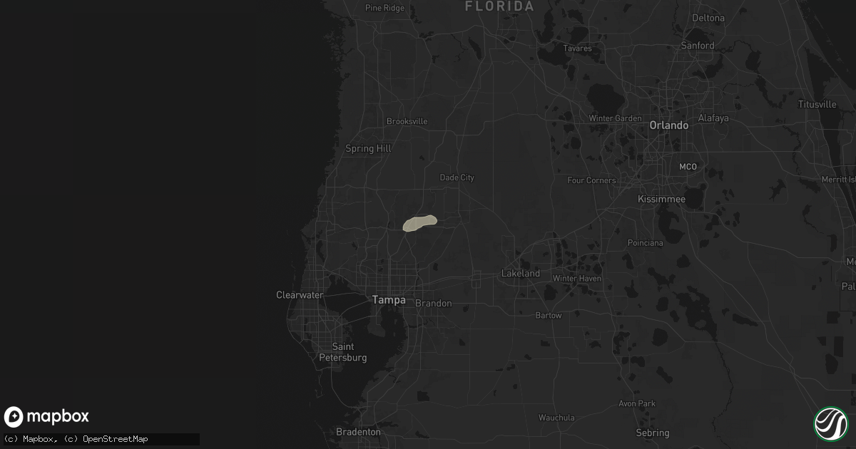 Hail map in Wesley Chapel, FL on June 26, 2026