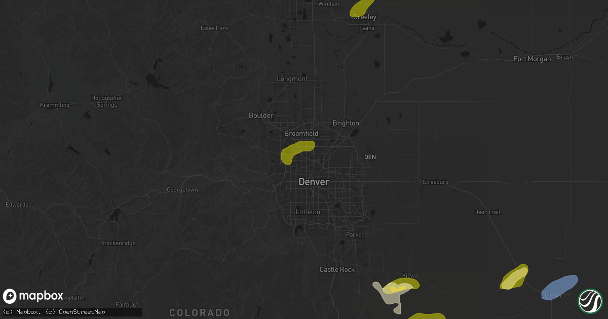 Hail map in Westminster, CO on June 26, 2026
