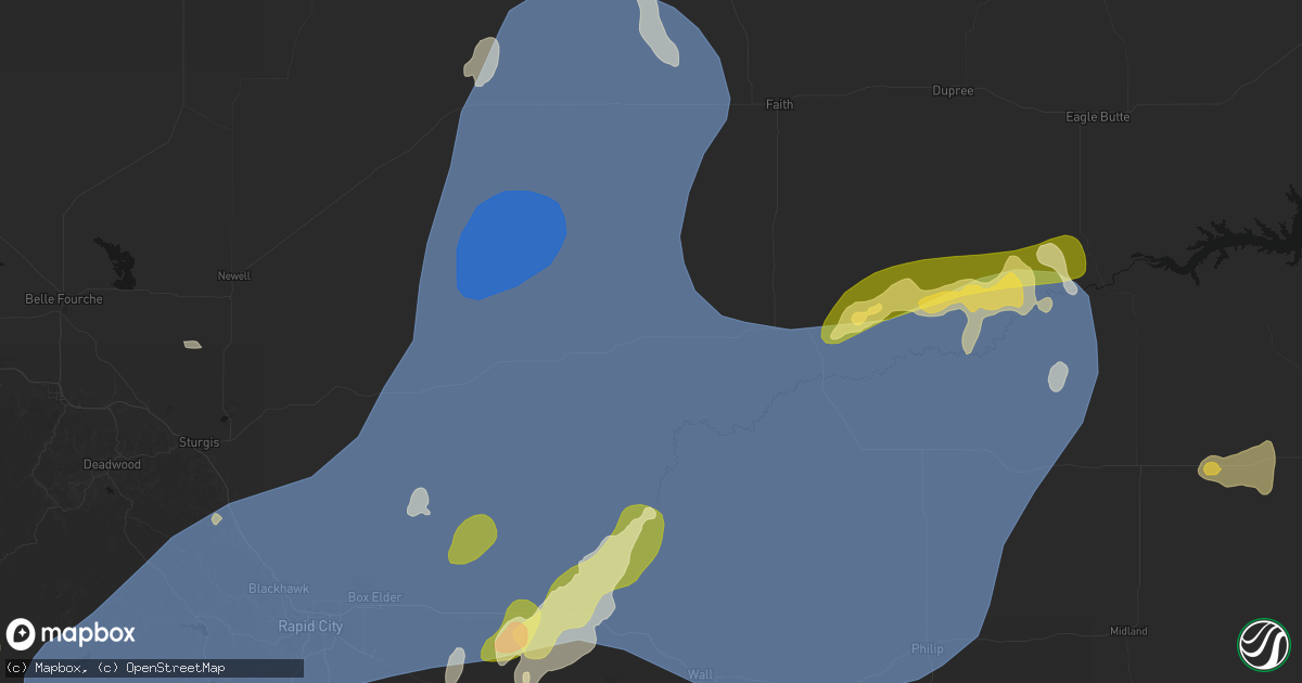Hail map in White Owl, SD on June 26, 2026
