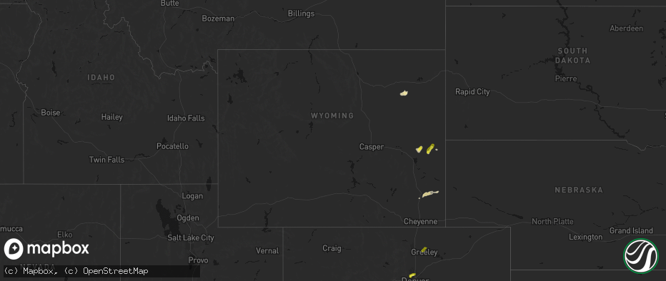 Hail map in Wyoming on June 26, 2026