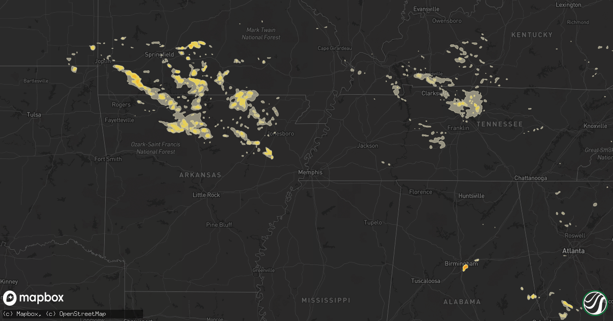 Hail map on June 27, 2011