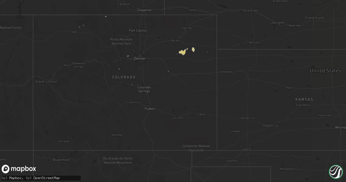 Hail map on June 27, 2012