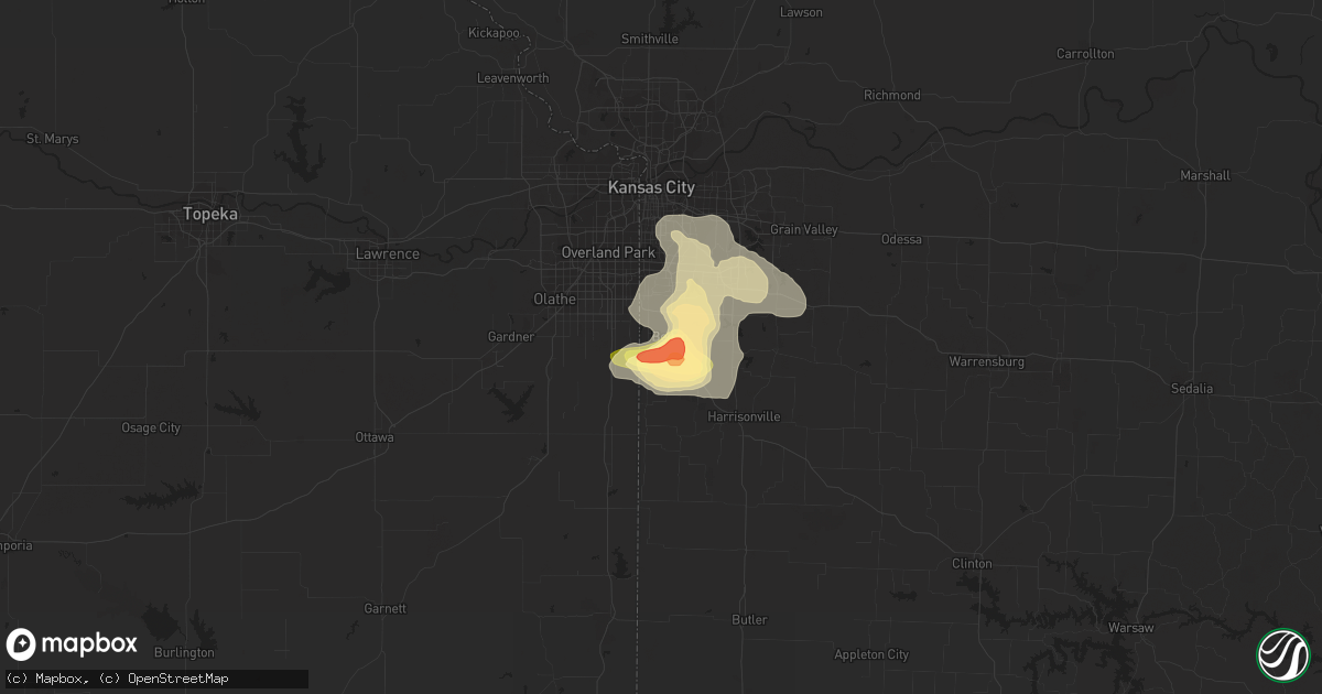 Hail map in Belton, MO on June 27, 2013