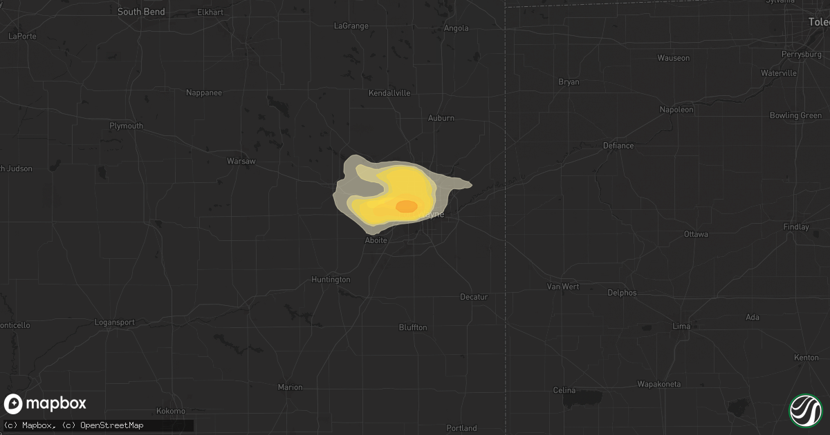 Hail map in Fort Wayne, IN on June 27, 2013