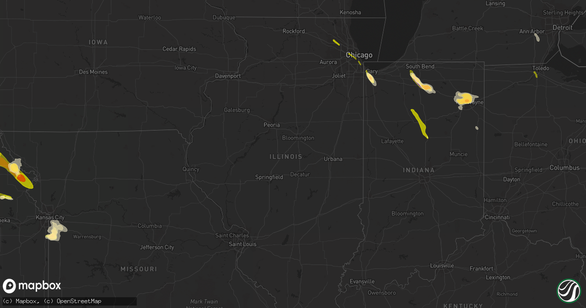 Hail map in Illinois on June 27, 2013