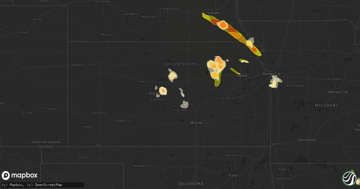 Hail map in Kansas on June 27, 2013