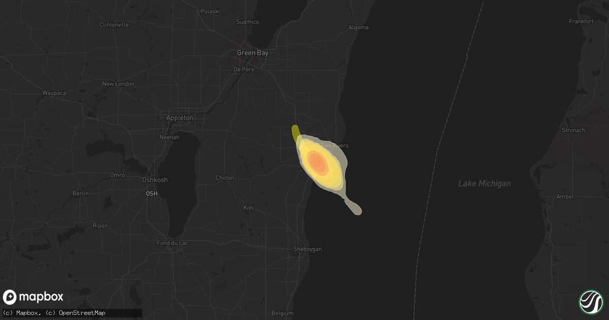 Hail map in Manitowoc, WI on June 27, 2013