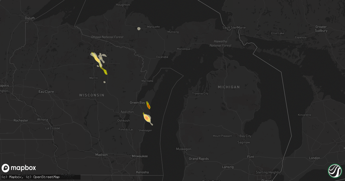 Hail map in Michigan on June 27, 2013