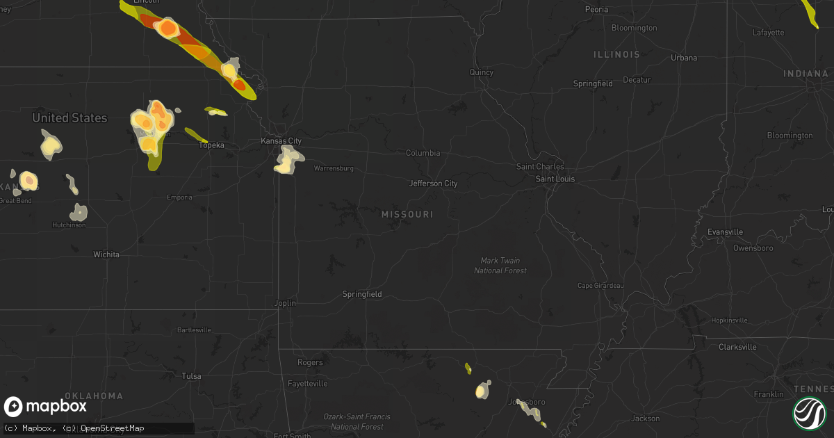 Hail map in Missouri on June 27, 2013