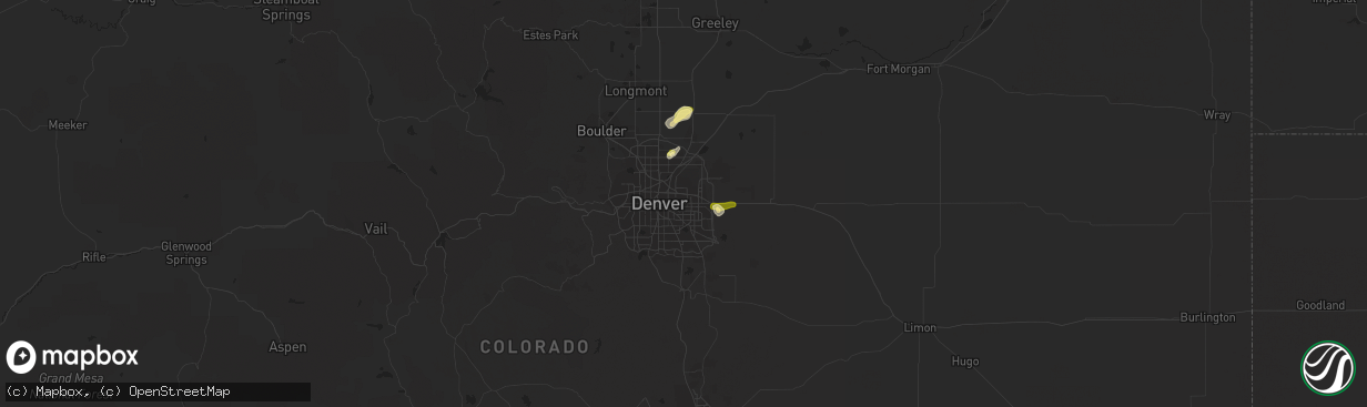 Hail map in Aurora, CO on June 27, 2014