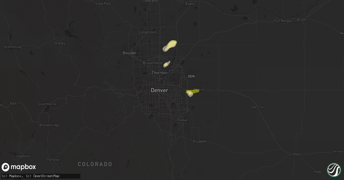 Hail map in Aurora, CO on June 27, 2014