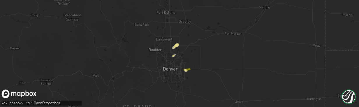 Hail map in Brighton, CO on June 27, 2014