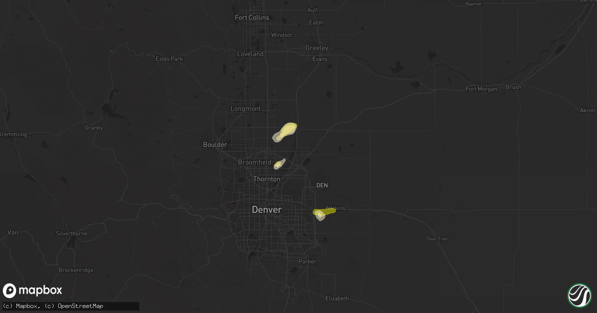 Hail map in Brighton, CO on June 27, 2014
