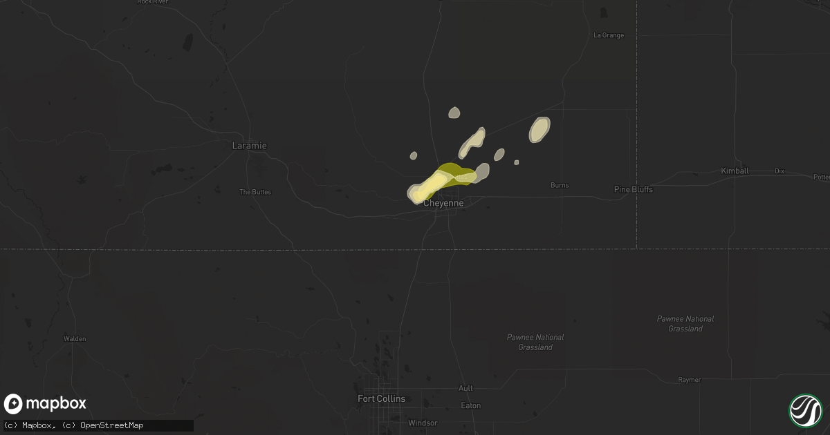 Hail map in Cheyenne, WY on June 27, 2014