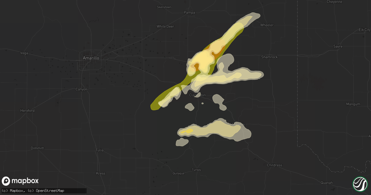 Hail map in Clarendon, TX on June 27, 2014