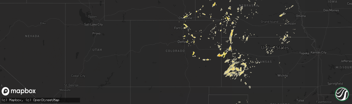 Hail map in Colorado on June 27, 2014