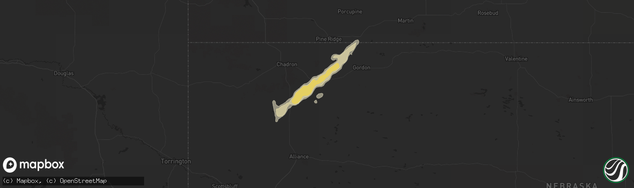 Hail map in Hay Springs, NE on June 27, 2014