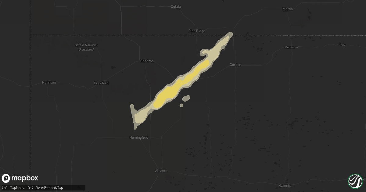 Hail map in Hay Springs, NE on June 27, 2014