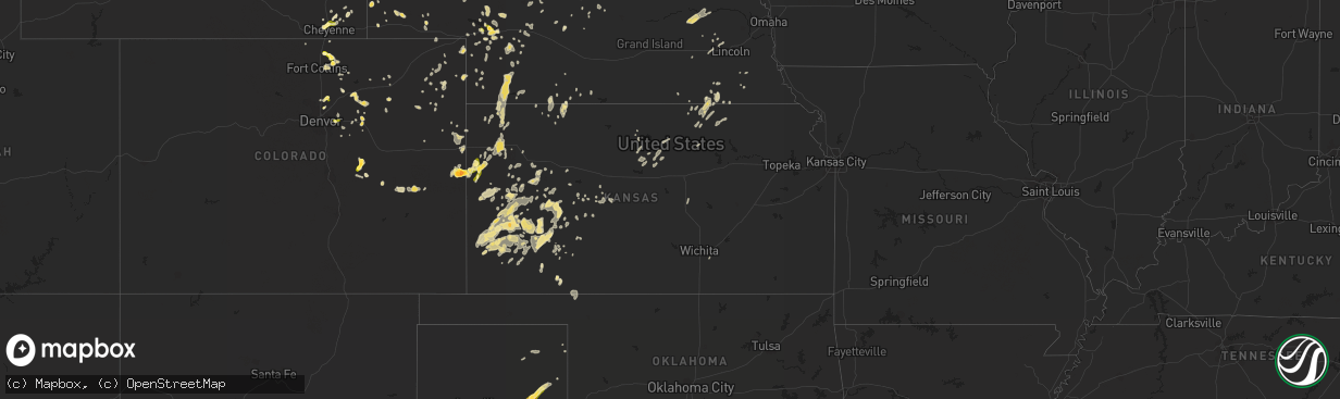 Hail map in Kansas on June 27, 2014