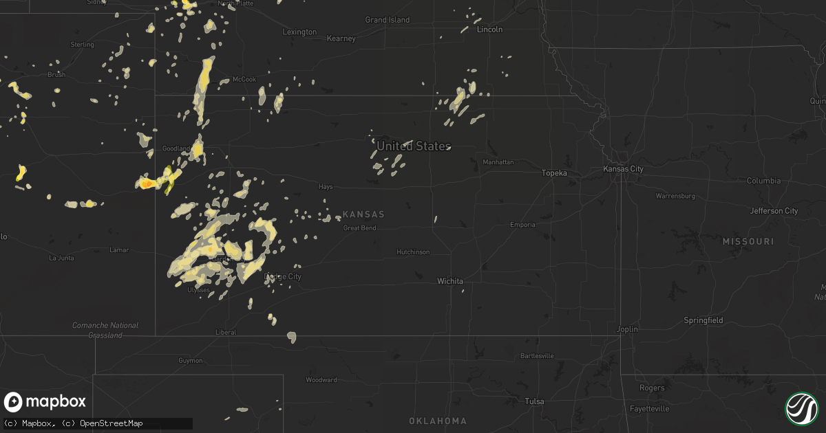 Hail map in Kansas on June 27, 2014