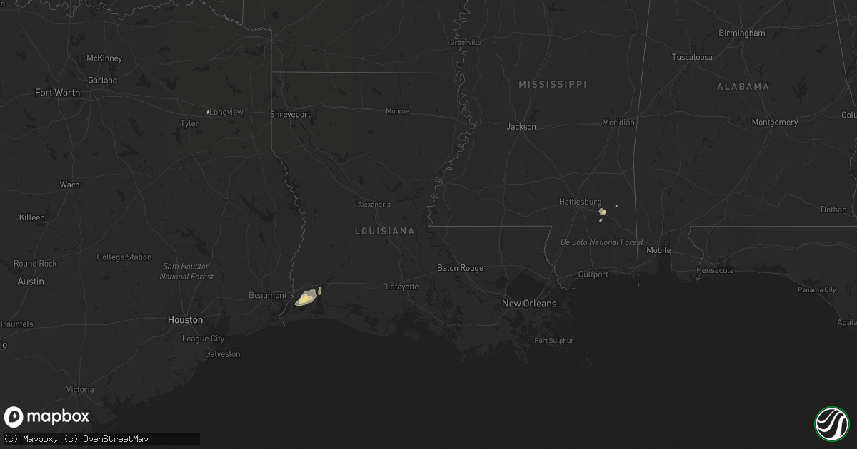 Hail map in Louisiana on June 27, 2014
