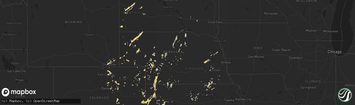 Hail map in Nebraska on June 27, 2014