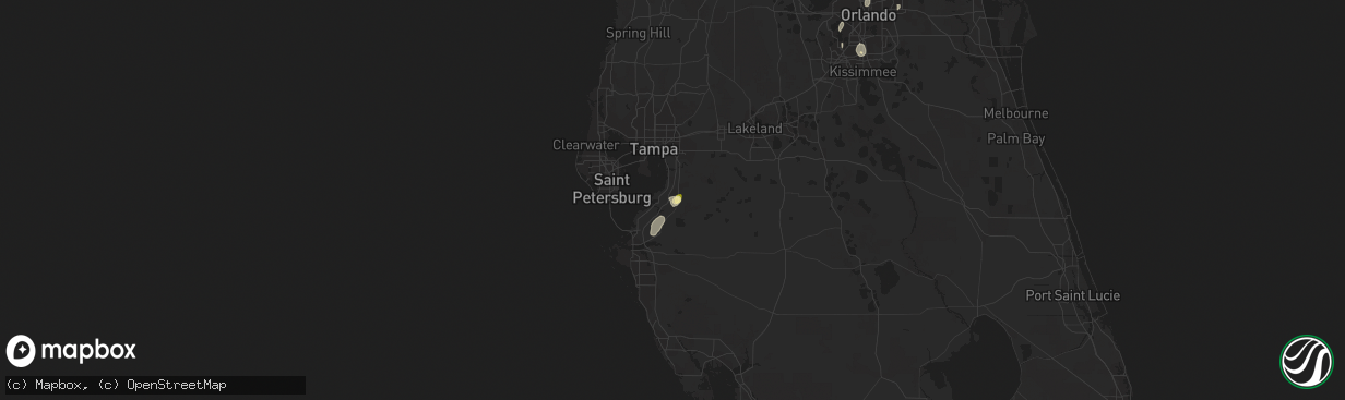 Hail map in Sun City Center, FL on June 27, 2014