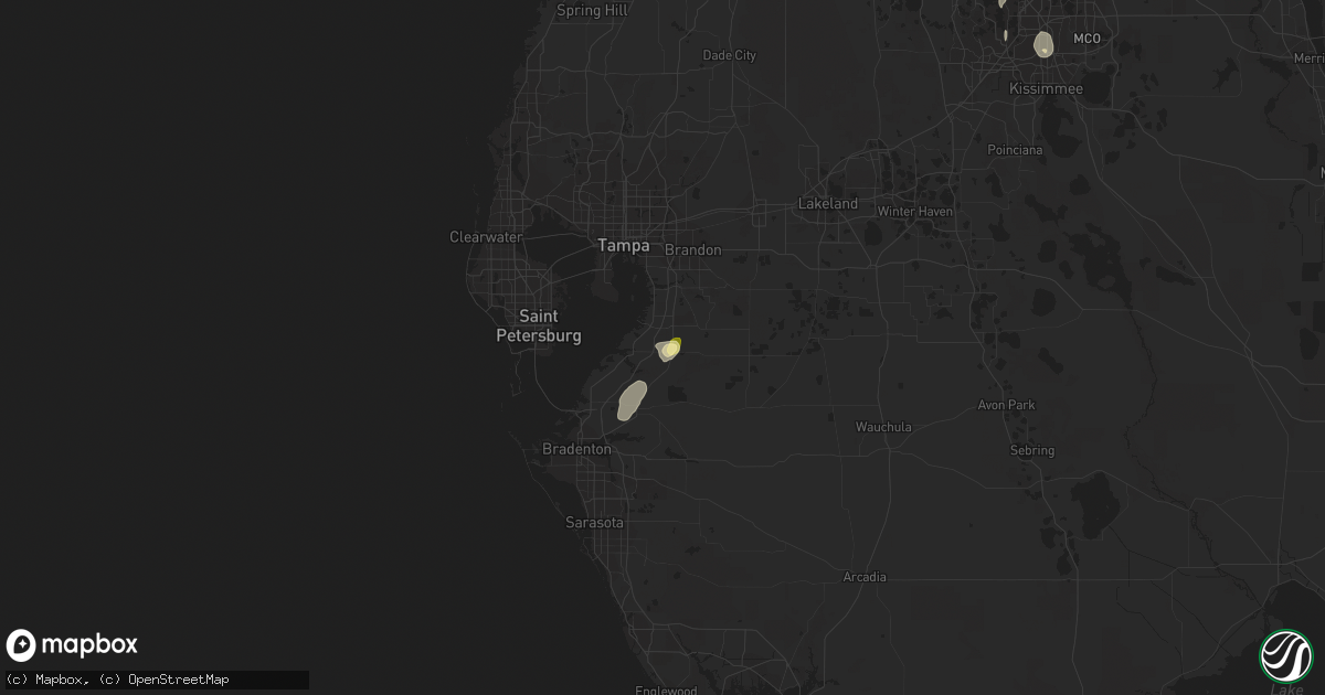 Hail map in Sun City Center, FL on June 27, 2014