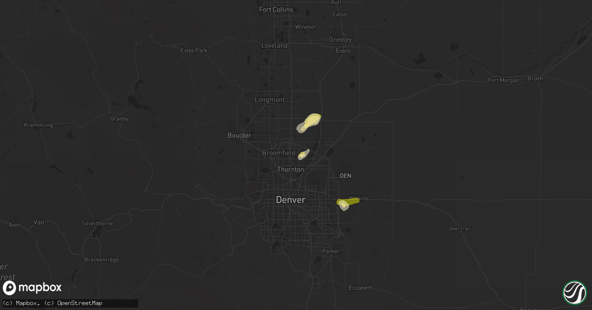 Hail map in Thornton, CO on June 27, 2014