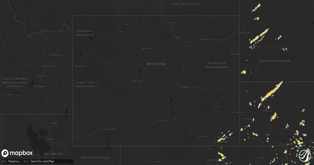 Hail map in Wyoming on June 27, 2014