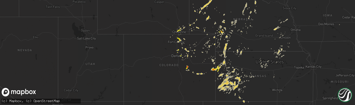 Hail map on June 27, 2014