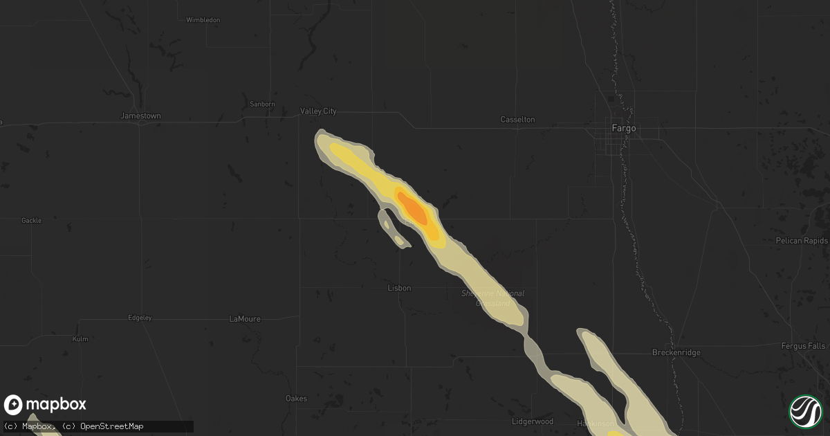 Hail map in Enderlin, ND on June 27, 2015