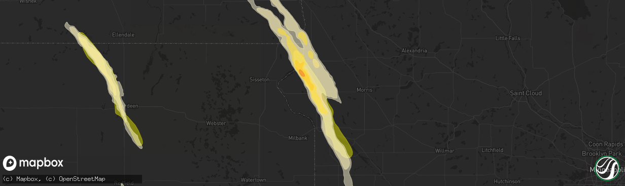 Hail map in Graceville, MN on June 27, 2015