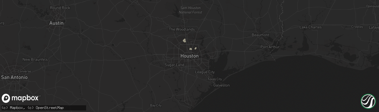 Hail map in Houston, TX on June 27, 2015