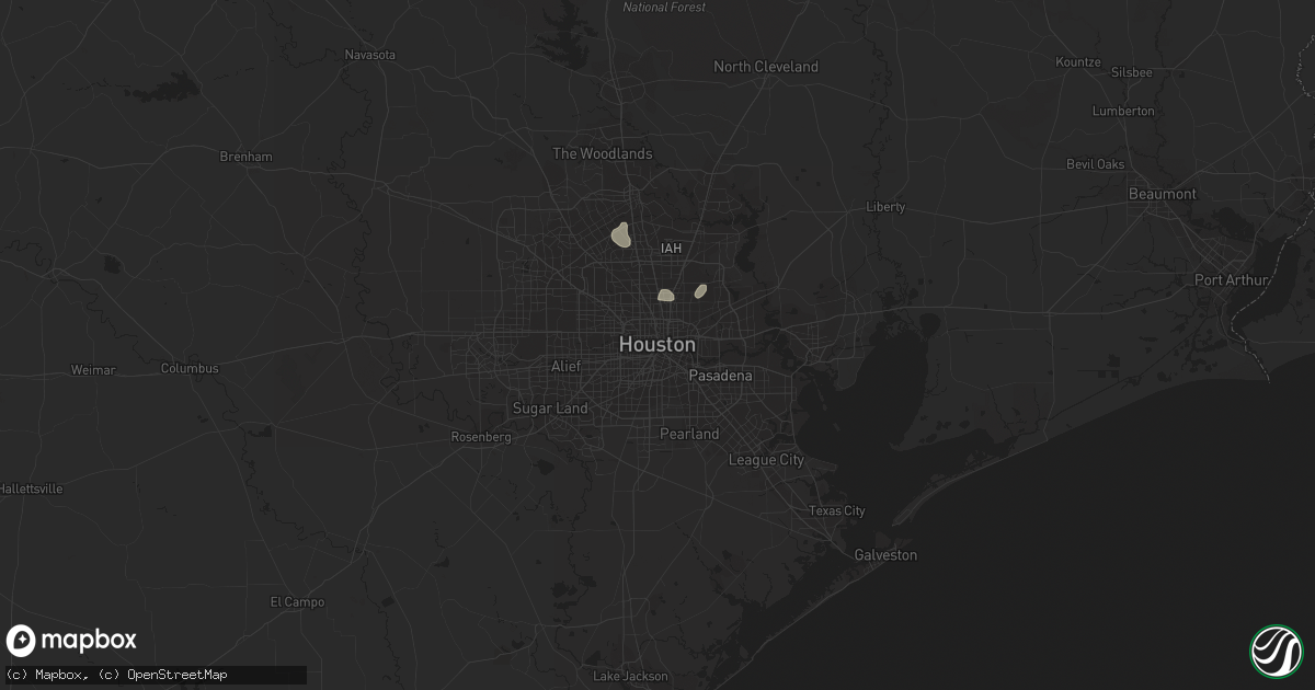 Hail map in Houston, TX on June 27, 2015