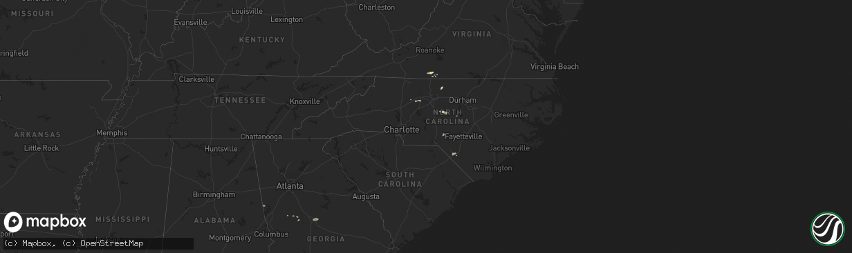 Hail map in North Carolina on June 27, 2015