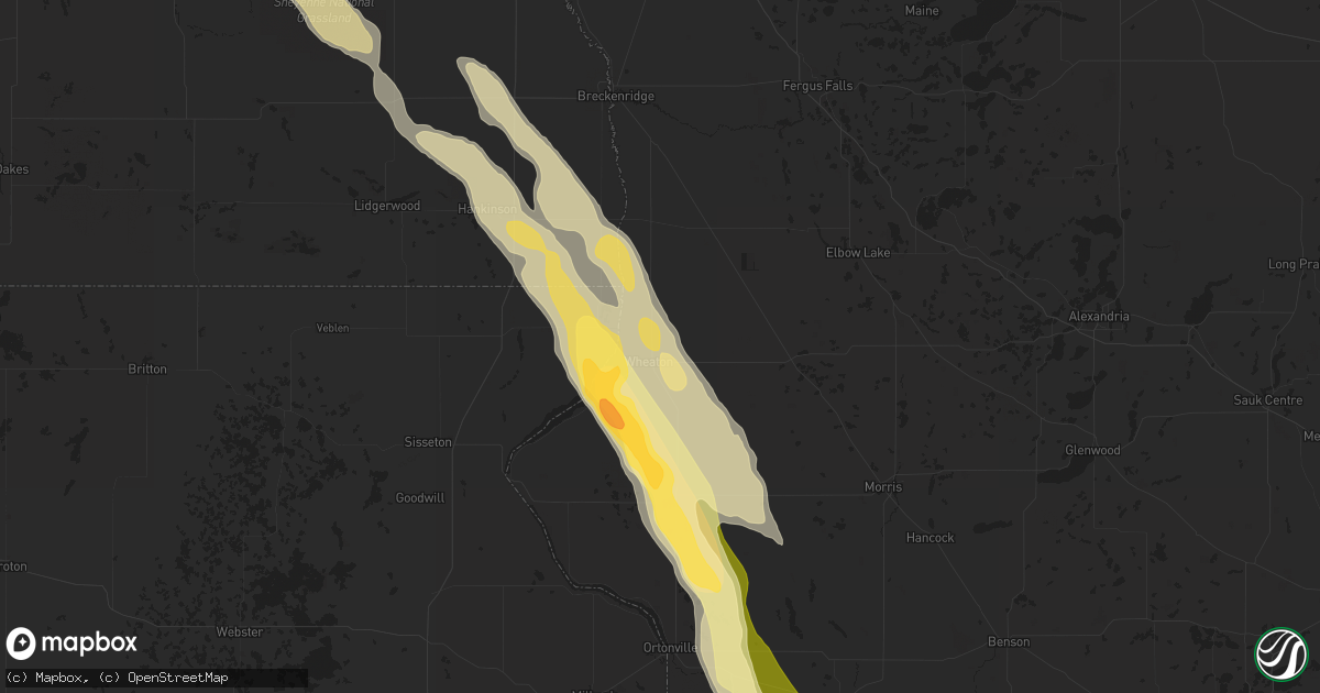 Hail map in Wheaton, MN on June 27, 2015