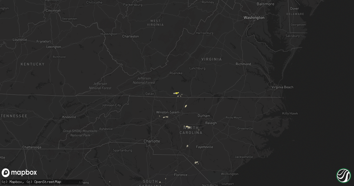 Hail map on June 27, 2015