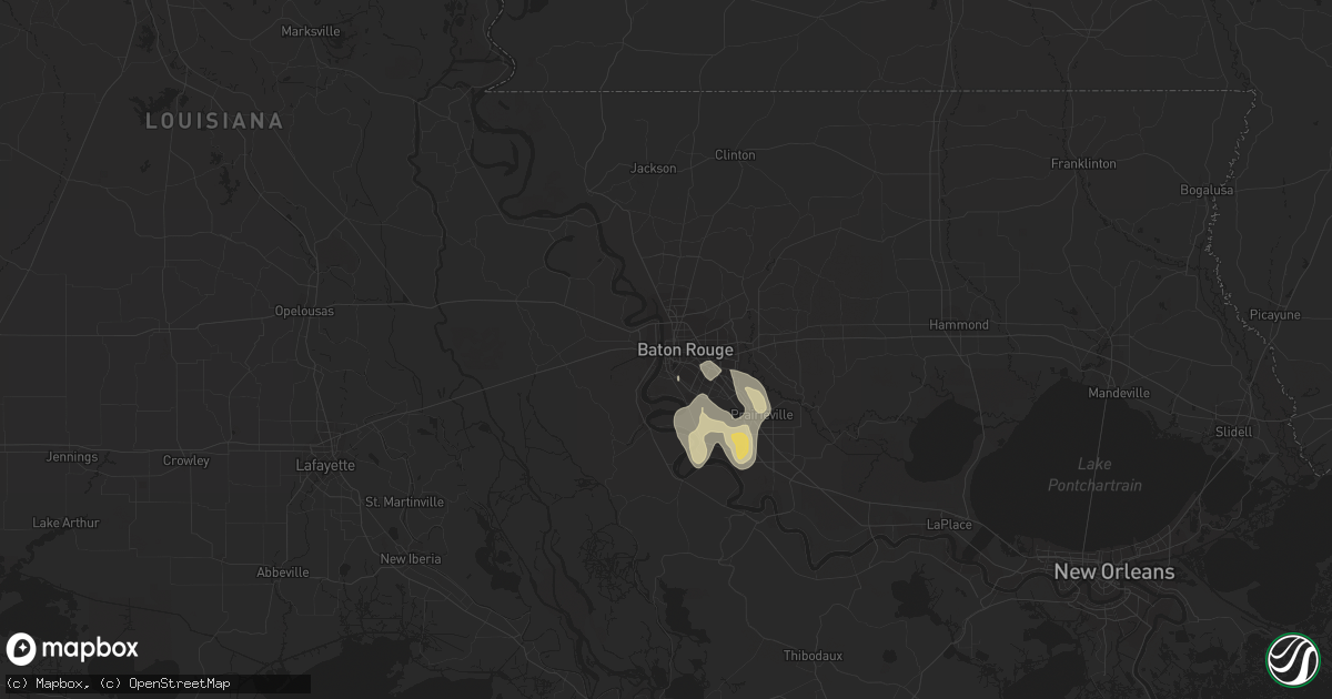 Hail map in Baton Rouge, LA on June 27, 2016