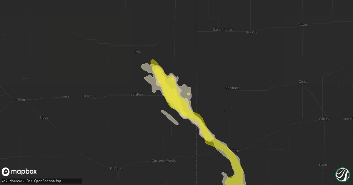 Hail map in Burlington, CO on June 27, 2016