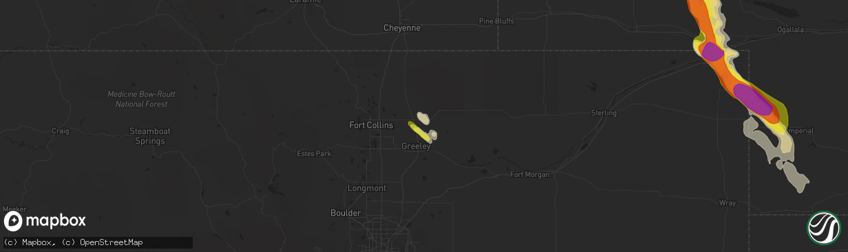 Hail map in Eaton, CO on June 27, 2016